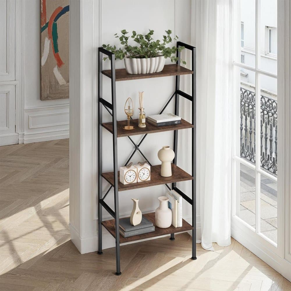 Hylla Newcastle - Industriellt mörkt trä