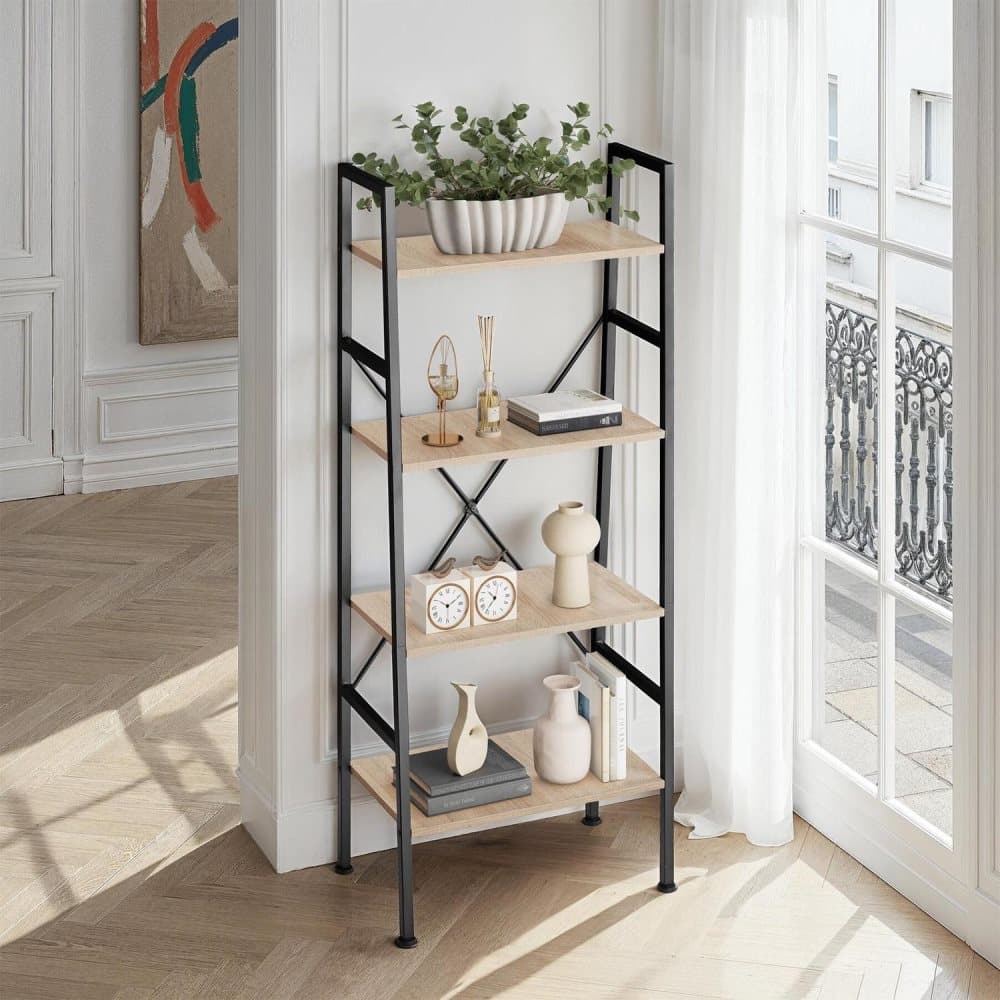 Hylla Newcastle - Industriellt lätt trä, ek Sonoma