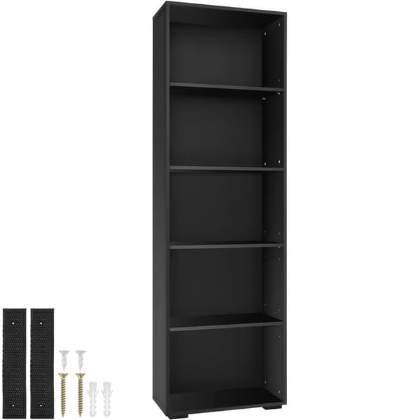 Bogreol Lexi 5 rum 60x30x190cm - sort