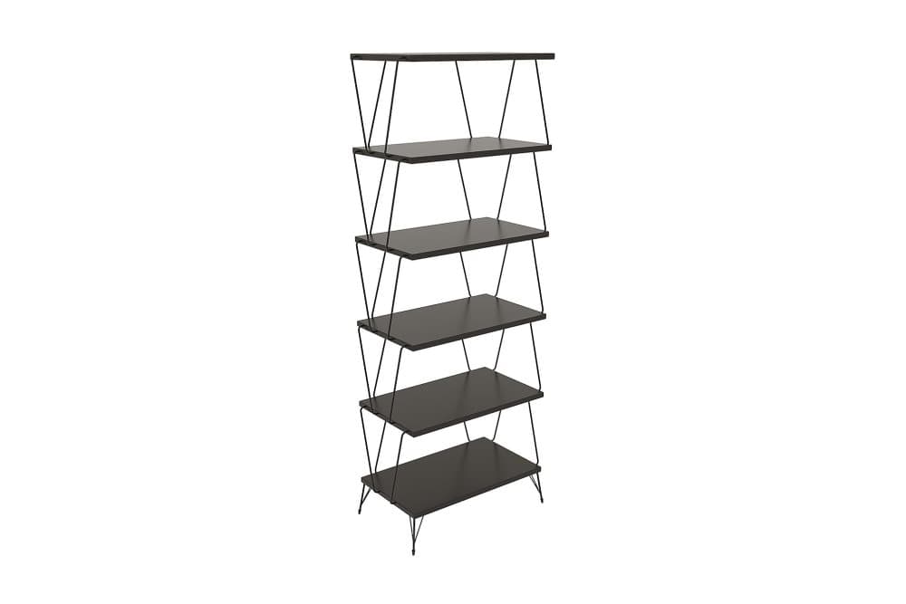 EGERCE Bokhylla 48x31 cm 5 Hyllor Antracit