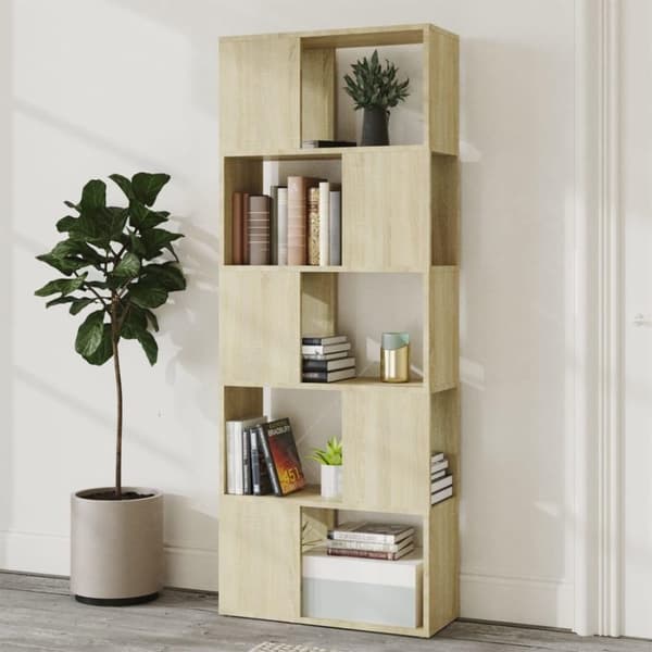 vidaXL bogskab/rumdeler 60x24x155 cm spånplade sonoma-eg