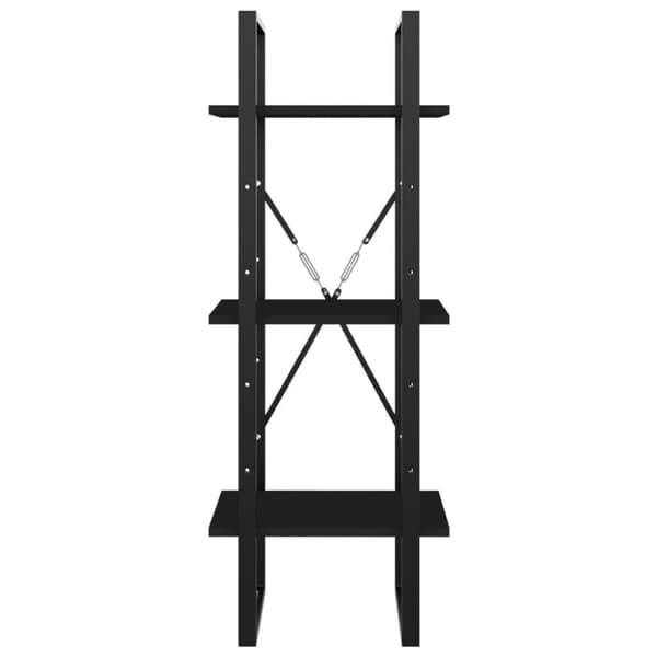 vidaXL bogreol med 3 hylder 40x30x105 cm konstrueret træ sort