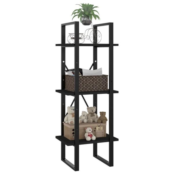 vidaXL bogreol med 3 hylder 40x30x105 cm konstrueret træ sort