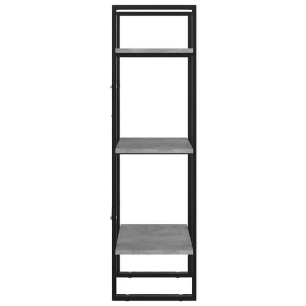 vidaXL Bokhylla 3 hyllor betonggrå 40x30x105 cm konstruerat trä