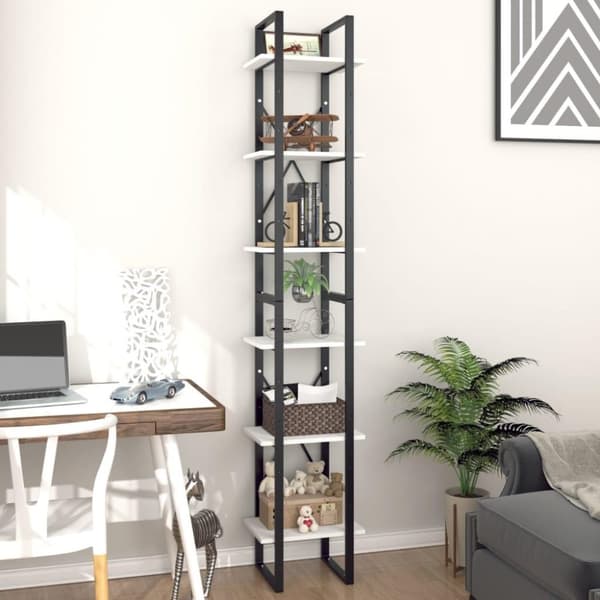 vidaXL bogreol med 6 hylder 40x30x210 cm spånplade hvid