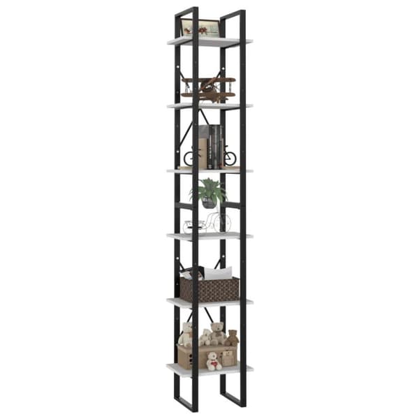 vidaXL bogreol med 6 hylder 40x30x210 cm spånplade hvid