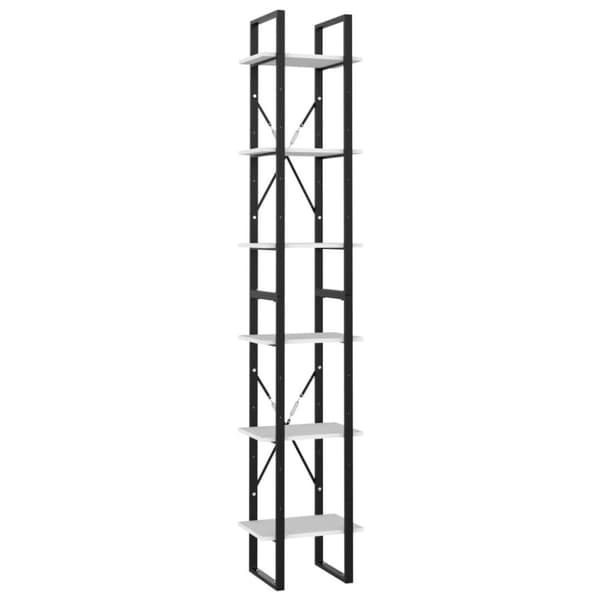 vidaXL bogreol med 6 hylder 40x30x210 cm spånplade hvid