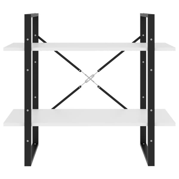 vidaXL bogreol med 2 hylder 80x30x70 cm konstrueret træ hvid