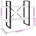 Miniatyrbillede 8 af 9: vidaXL bogreol med 2 hylder 80x30x70 cm konstrueret træ hvid