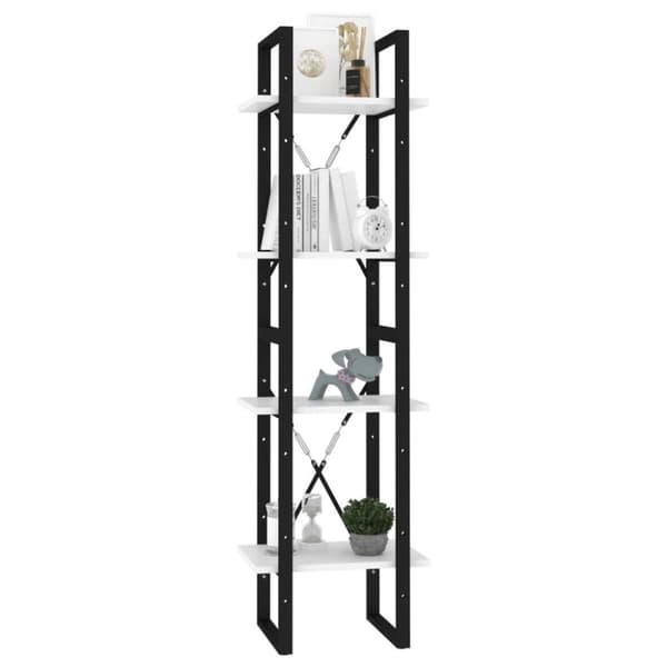 vidaXL bogreol med 4 hylder 40x30x140 cm konstrueret træ hvid
