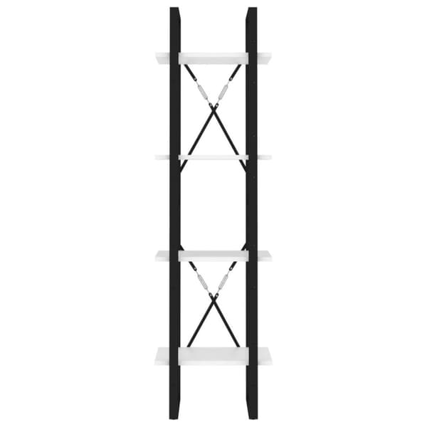 vidaXL bogreol med 4 hylder 40x30x140 cm konstrueret træ hvid