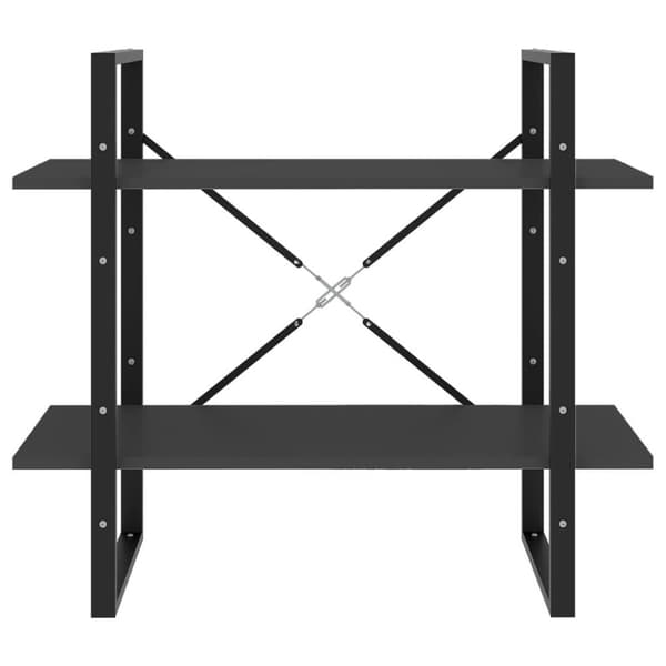 vidaXL Bokhylla 2 hyllplan grå 80x30x70 cm konstruerat trä