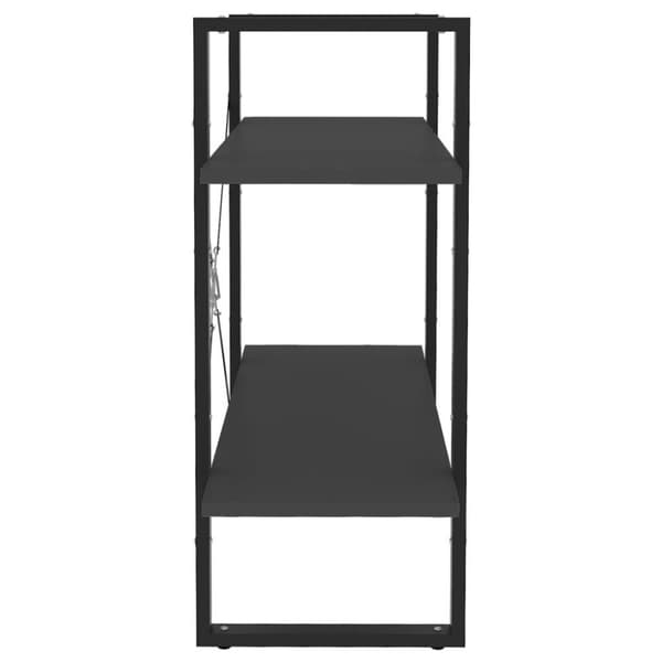 vidaXL Bokhylla 2 hyllplan grå 80x30x70 cm konstruerat trä