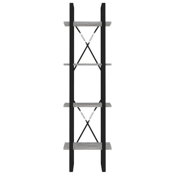 vidaXL bogreol med 4 hylder 40x30x140 cm konstrueret træ betongrå