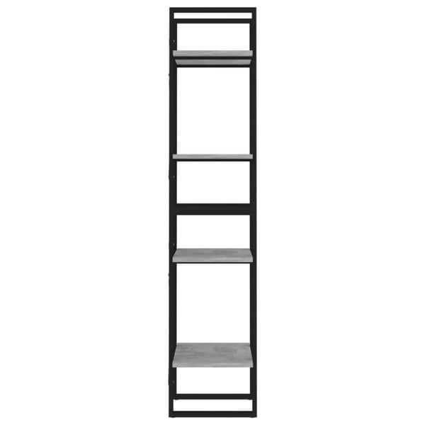 vidaXL bogreol med 4 hylder 40x30x140 cm konstrueret træ betongrå