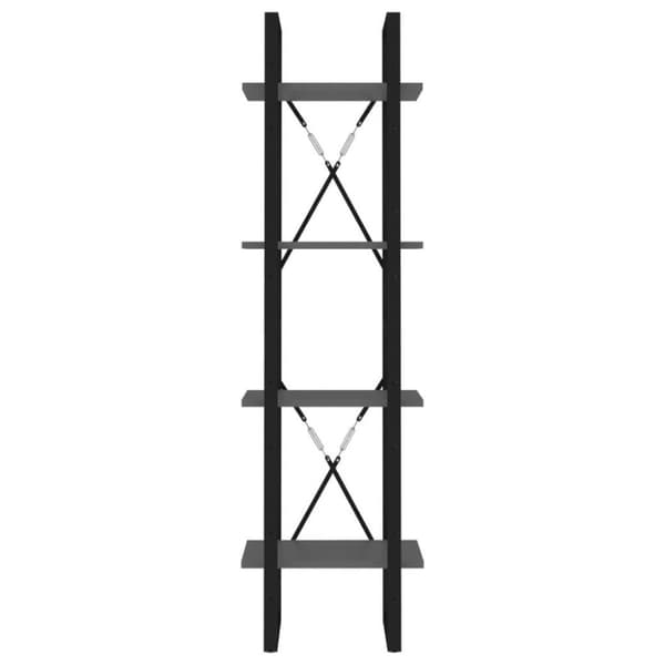 vidaXL bogreol med 4 hylder 40x30x140 cm konstrueret træ grå