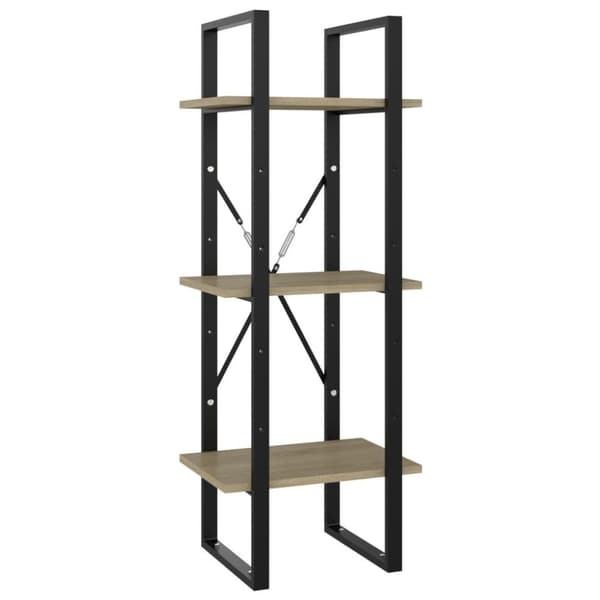 vidaXL bogreol med 3 hylder 40x30x105 cm konstrueret træ sonoma-eg