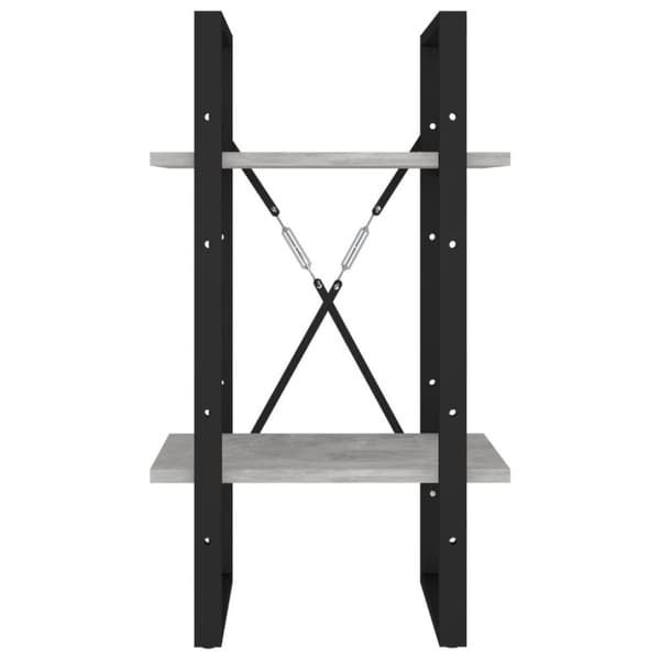 vidaXL bogreol med 2 hylder 40x30x70 cm spånplade betongrå