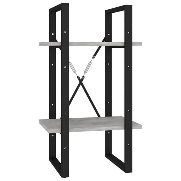 vidaXL bogreol med 2 hylder 40x30x70 cm spånplade betongrå