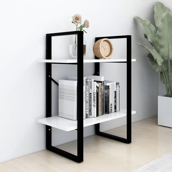 vidaXL bogreol med 2 hylder 60x30x70 cm konstrueret træ hvid