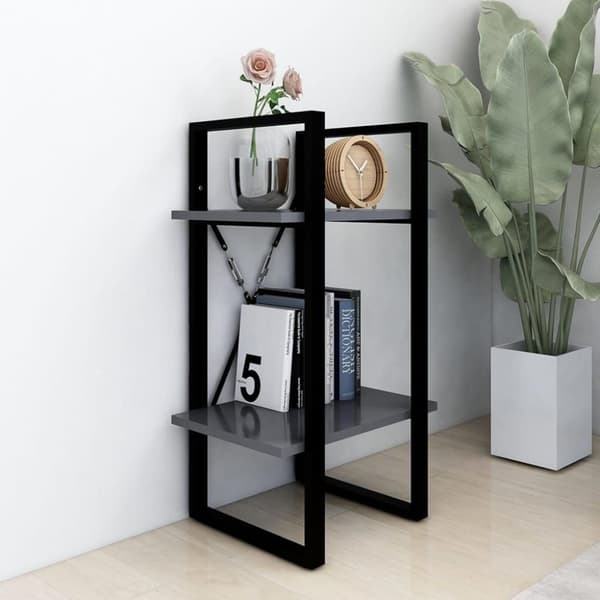 vidaXL bogreol med 2 hylder 40 x 30 x 70 cm spånplade grå