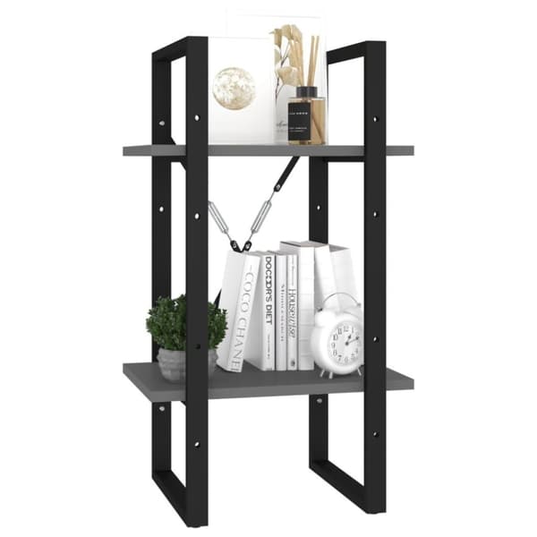vidaXL bogreol med 2 hylder 40 x 30 x 70 cm spånplade grå