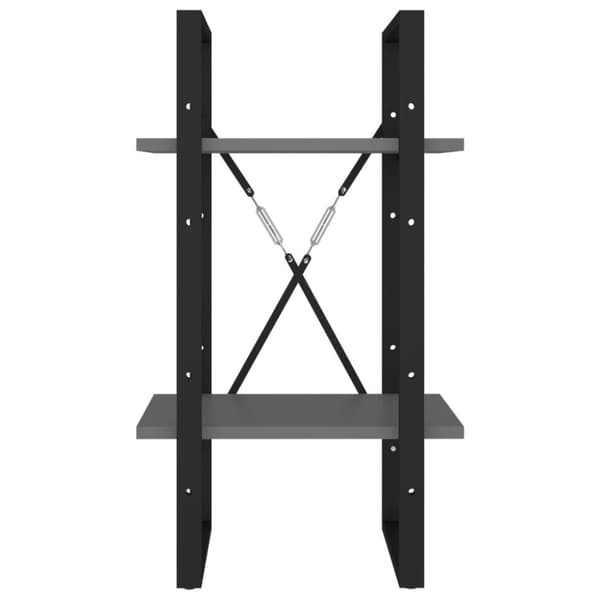 vidaXL bogreol med 2 hylder 40 x 30 x 70 cm spånplade grå