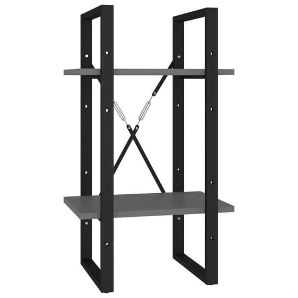 vidaXL bogreol med 2 hylder 40 x 30 x 70 cm spånplade grå