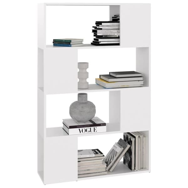 vidaXL Bokhylle/romdeler hvit 80x24x124,5 cm sponplate