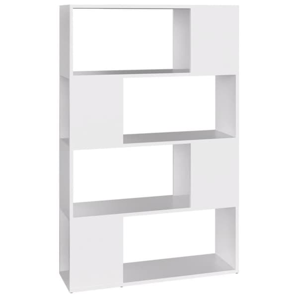 vidaXL Bokhylle/romdeler hvit 80x24x124,5 cm sponplate