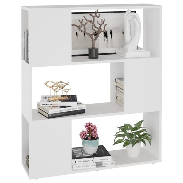 vidaXL Bokhylle/romdeler hvit 80x24x94 cm sponplate