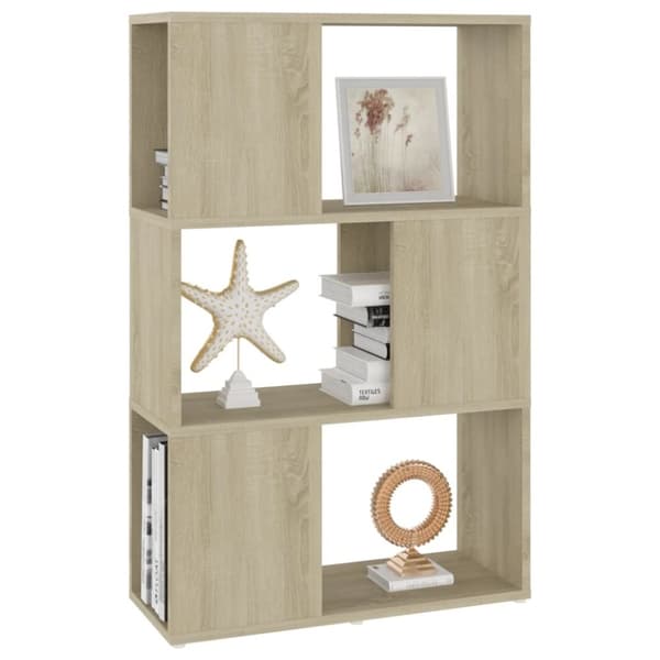 vidaXL Kirjahylly/tilanjakaja Sonoma-tammi 60x24x94 cm lastulevy