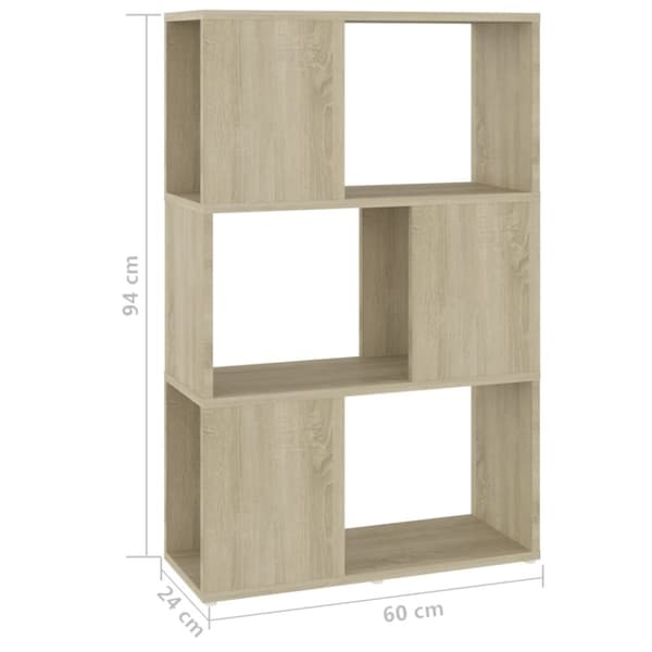 vidaXL Kirjahylly/tilanjakaja Sonoma-tammi 60x24x94 cm lastulevy