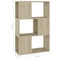 Pikkukuva 7 / 8: vidaXL Kirjahylly/tilanjakaja Sonoma-tammi 60x24x94 cm lastulevy