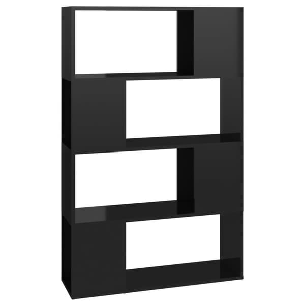 vidaXL bogskab/rumdeler 80x24x124,5 cm spånplade sort højglans