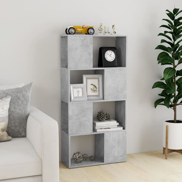 vidaXL Bokhylle/romdeler betonggrå 60x24x124,5 cm