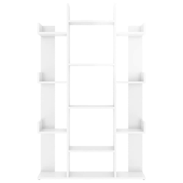 vidaXL Bokhylle høyglans hvit 86x25,5x140 cm sponplate