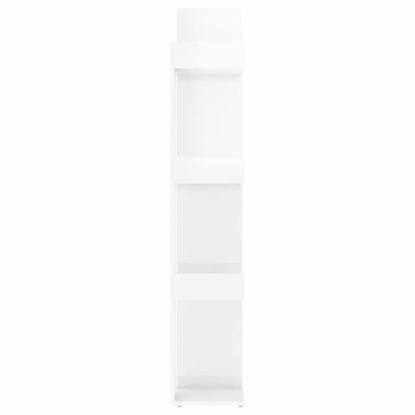 vidaXL Bokhylle høyglans hvit 86x25,5x140 cm sponplate