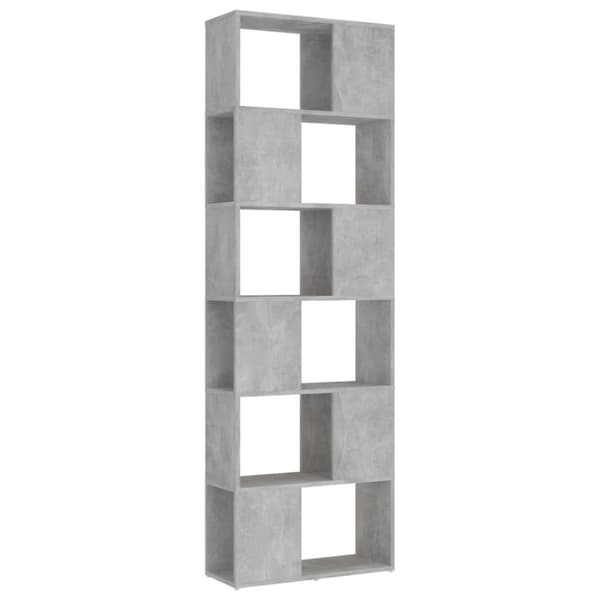 vidaXL Kirjahylly/tilanjakaja betoninharmaa 60x24x186 cm lastulevy