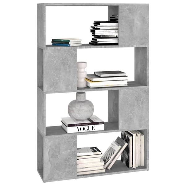 vidaXL bogskab/rumdeler 80x24x124,5 cm spånplade betongrå