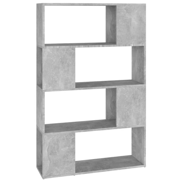 vidaXL bogskab/rumdeler 80x24x124,5 cm spånplade betongrå
