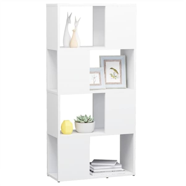 vidaXL Kirjahylly/tilanjakaja valkoinen 60x24x124,5 cm lastulevy