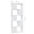 Miniatyrbilde 7 av 10: vidaXL Bokhylle/romdeler hvit 60x24x155 cm sponplate