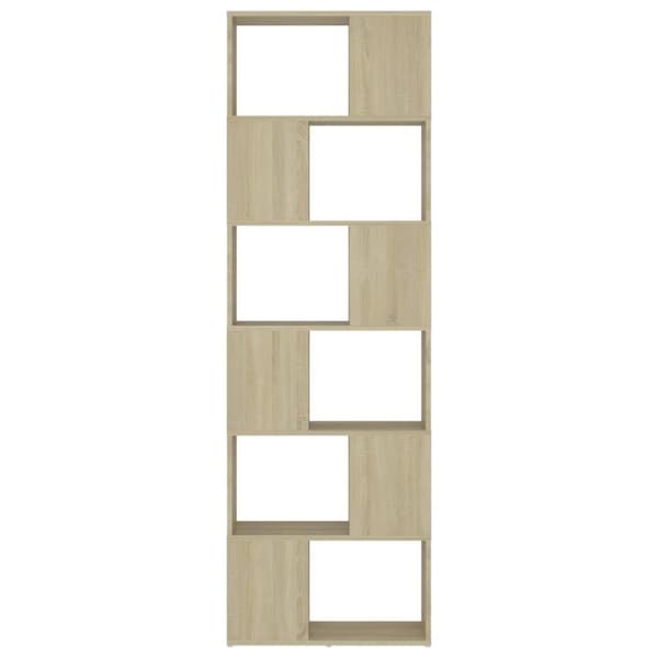 vidaXL Kirjahylly/tilanjakaja Sonoma-tammi 60x24x186 cm lastulevy