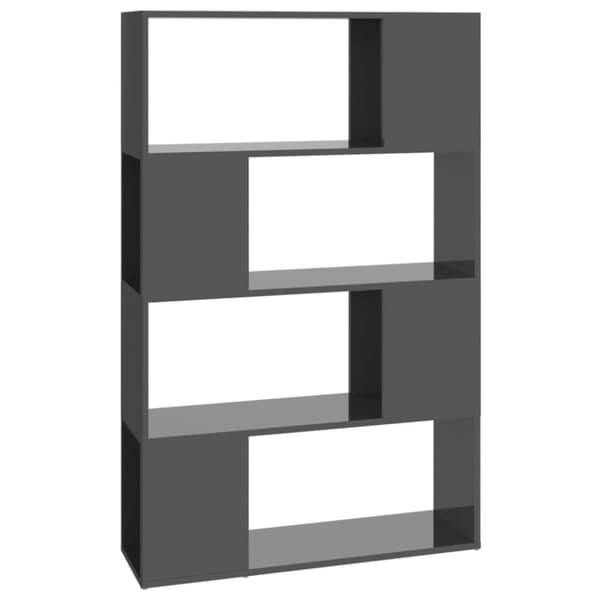 vidaXL bogskab/rumdeler 80x24x124,5 cm spånplade grå højglans