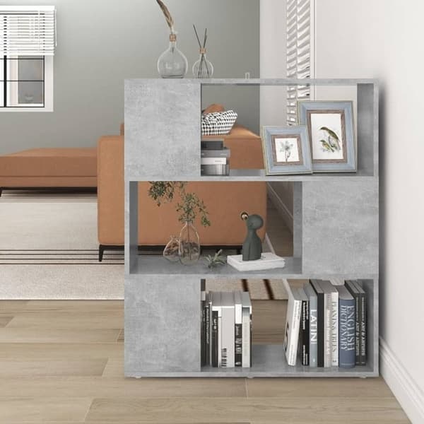 vidaXL bogreol/rumdeler 80x24x94 cm spånplade betongrå