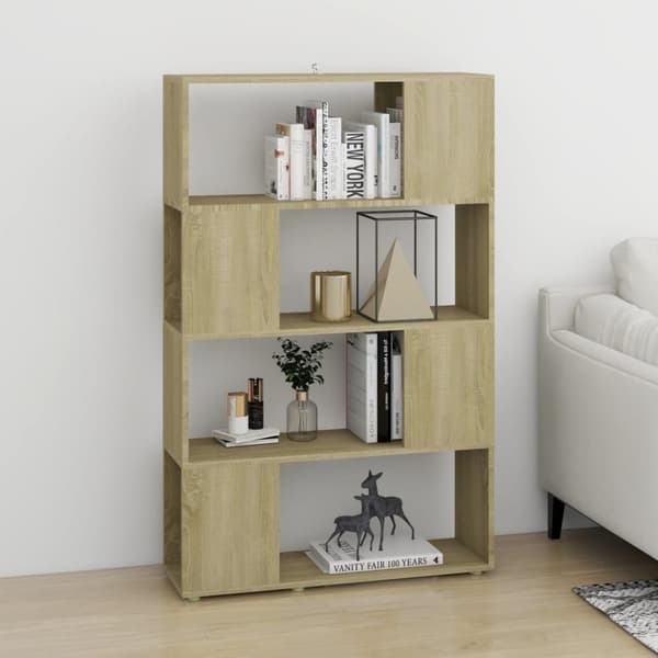 vidaXL Bokhylla Rumsavdelare sonoma-ek 80x24x124,5 cm spånskiva