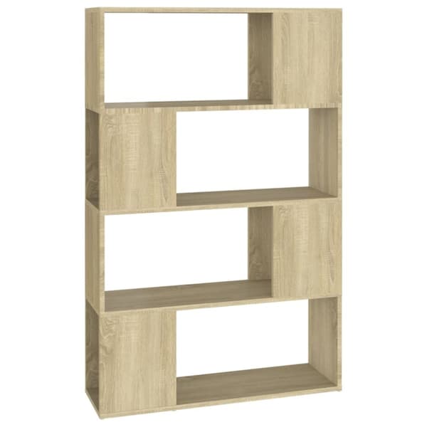 vidaXL Bokhylla Rumsavdelare sonoma-ek 80x24x124,5 cm spånskiva