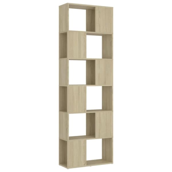 vidaXL Bokhylla Rumsavdelare sonoma-ek 60x24x186 cm spånskiva