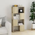 Miniatyrbilde 3 av 8: vidaXL Bokhylle/romdeler sonoma eik 60x24x124,5 cm sponplate